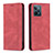 Custodia Portafoglio In Pelle Cover con Supporto B15F per Realme C31 Rosso