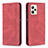 Custodia Portafoglio In Pelle Cover con Supporto B15F per Realme C35 Rosso