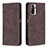 Custodia Portafoglio In Pelle Cover con Supporto B15F per Xiaomi Redmi Note 10 4G Marrone