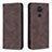 Custodia Portafoglio In Pelle Cover con Supporto B15F per Xiaomi Redmi Note 9 Marrone