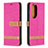 Custodia Portafoglio In Pelle Cover con Supporto B16F per Huawei P50 Rosa Caldo