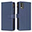 Custodia Portafoglio In Pelle Cover con Supporto B16F per Nokia C210 Blu