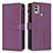 Custodia Portafoglio In Pelle Cover con Supporto B16F per Nokia C22 Viola