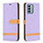 Custodia Portafoglio In Pelle Cover con Supporto B16F per Nokia G22 Lavanda