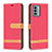 Custodia Portafoglio In Pelle Cover con Supporto B16F per Nokia G22 Rosso