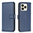 Custodia Portafoglio In Pelle Cover con Supporto B16F per Realme C51 Blu