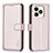 Custodia Portafoglio In Pelle Cover con Supporto B16F per Realme C51 Rosa