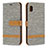 Custodia Portafoglio In Pelle Cover con Supporto B16F per Samsung Galaxy A10e Grigio