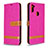 Custodia Portafoglio In Pelle Cover con Supporto B16F per Samsung Galaxy A11 Rosa Caldo