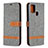 Custodia Portafoglio In Pelle Cover con Supporto B16F per Samsung Galaxy A21s Grigio