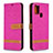 Custodia Portafoglio In Pelle Cover con Supporto B16F per Samsung Galaxy A21s Rosa Caldo