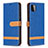 Custodia Portafoglio In Pelle Cover con Supporto B16F per Samsung Galaxy A22 5G Blu