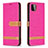 Custodia Portafoglio In Pelle Cover con Supporto B16F per Samsung Galaxy A22 5G Rosa Caldo