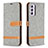 Custodia Portafoglio In Pelle Cover con Supporto B16F per Samsung Galaxy A24 4G Grigio