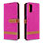 Custodia Portafoglio In Pelle Cover con Supporto B16F per Samsung Galaxy A31 Rosa Caldo