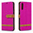 Custodia Portafoglio In Pelle Cover con Supporto B16F per Samsung Galaxy A70S Rosa Caldo