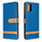 Custodia Portafoglio In Pelle Cover con Supporto B16F per Samsung Galaxy A71 5G Blu