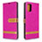 Custodia Portafoglio In Pelle Cover con Supporto B16F per Samsung Galaxy A71 5G Rosa Caldo