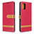 Custodia Portafoglio In Pelle Cover con Supporto B16F per Samsung Galaxy A71 5G Rosso