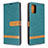 Custodia Portafoglio In Pelle Cover con Supporto B16F per Samsung Galaxy A71 5G Verde