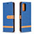 Custodia Portafoglio In Pelle Cover con Supporto B16F per Samsung Galaxy A72 4G Blu