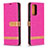 Custodia Portafoglio In Pelle Cover con Supporto B16F per Samsung Galaxy A72 4G Rosa Caldo
