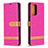 Custodia Portafoglio In Pelle Cover con Supporto B16F per Samsung Galaxy A72 5G Rosa Caldo