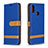 Custodia Portafoglio In Pelle Cover con Supporto B16F per Samsung Galaxy M01s Blu