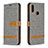 Custodia Portafoglio In Pelle Cover con Supporto B16F per Samsung Galaxy M01s Grigio