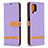 Custodia Portafoglio In Pelle Cover con Supporto B16F per Samsung Galaxy M12 Lavanda