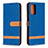 Custodia Portafoglio In Pelle Cover con Supporto B16F per Samsung Galaxy Note 20 5G Blu