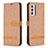 Custodia Portafoglio In Pelle Cover con Supporto B16F per Samsung Galaxy Quantum4 5G Oro