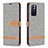 Custodia Portafoglio In Pelle Cover con Supporto B16F per Xiaomi Poco M4 Pro 5G Grigio