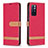 Custodia Portafoglio In Pelle Cover con Supporto B16F per Xiaomi Poco M4 Pro 5G Rosso