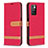 Custodia Portafoglio In Pelle Cover con Supporto B16F per Xiaomi Redmi 10 (2022) Rosso