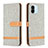 Custodia Portafoglio In Pelle Cover con Supporto B16F per Xiaomi Redmi A1 Grigio