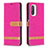 Custodia Portafoglio In Pelle Cover con Supporto B16F per Xiaomi Redmi K40 Pro 5G Rosa Caldo