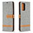 Custodia Portafoglio In Pelle Cover con Supporto B16F per Xiaomi Redmi Note 10 Pro Max Grigio