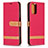 Custodia Portafoglio In Pelle Cover con Supporto B16F per Xiaomi Redmi Note 10S 4G Rosso