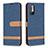 Custodia Portafoglio In Pelle Cover con Supporto B16F per Xiaomi Redmi Note 10T 5G Blu Notte