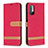 Custodia Portafoglio In Pelle Cover con Supporto B16F per Xiaomi Redmi Note 10T 5G Rosso