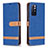 Custodia Portafoglio In Pelle Cover con Supporto B16F per Xiaomi Redmi Note 11T 5G Blu