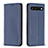 Custodia Portafoglio In Pelle Cover con Supporto B17F per Google Pixel 7 5G Blu