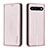 Custodia Portafoglio In Pelle Cover con Supporto B17F per Google Pixel 7 5G Oro Rosa