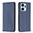 Custodia Portafoglio In Pelle Cover con Supporto B17F per Huawei Honor X7a Blu