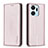 Custodia Portafoglio In Pelle Cover con Supporto B17F per Huawei Honor X7a Oro Rosa