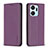 Custodia Portafoglio In Pelle Cover con Supporto B17F per Huawei Honor X7a Viola