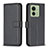 Custodia Portafoglio In Pelle Cover con Supporto B17F per Motorola Moto Edge (2023) 5G Nero