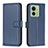 Custodia Portafoglio In Pelle Cover con Supporto B17F per Motorola Moto Edge 40 5G Blu