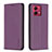 Custodia Portafoglio In Pelle Cover con Supporto B17F per Motorola Moto G84 5G Viola